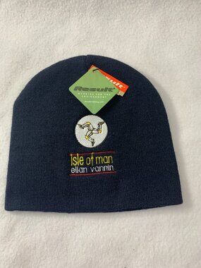 NWT Result Isle of Man Unisex Knit Beanie Hat Three Legs of Man Manx